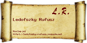 Ledofszky Rufusz névjegykártya
