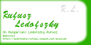 rufusz ledofszky business card